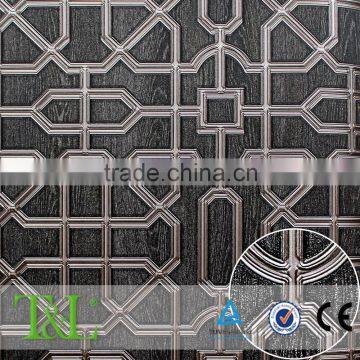 Vinyl washable embossed lattice bamboo wallpaper