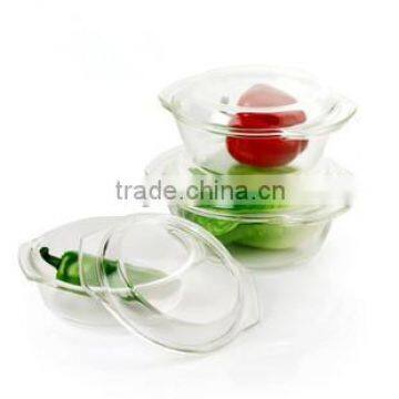 heat resistant Elegance pyrex Glass Casserole With Glass cover