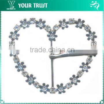 3MM 2MM Crystal Rhinestone Flower Frame Rhodium Metal Belt Buckle