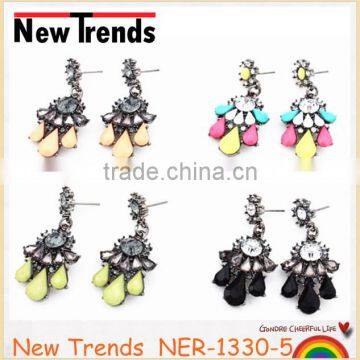 2015 factory custom wholesale colorful resin earring stud jewelry