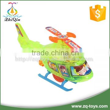 Kids plastic pull string toy plane with light