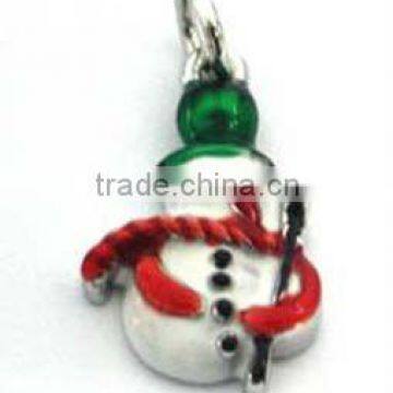 metal snowman shape pendant necklace/ snow man charms pendant for Christmas Day, ISO9001:2008 certified manufactory