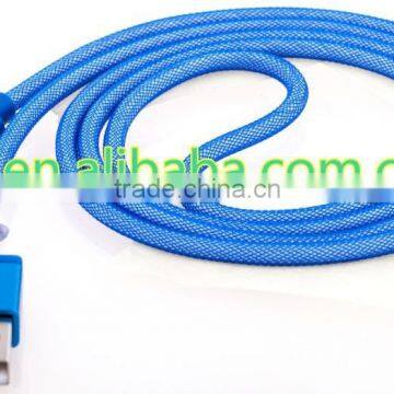 Tangle Resistant Aluminum Mesh Braided Micro 5 pin USB Charger Cable for Samsung