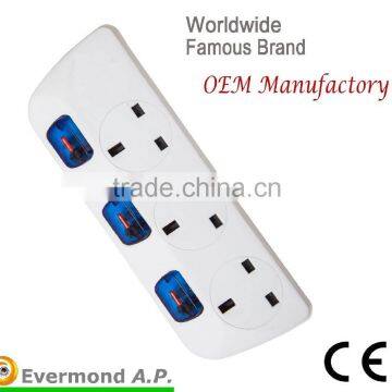 4-6 Ways15A 220-240V UK / BS Extension Socket With USB photo-3