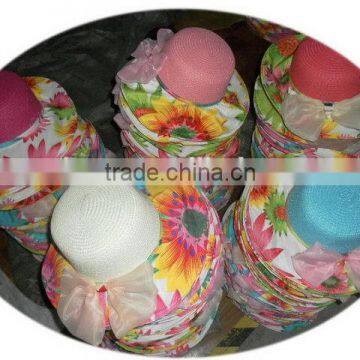 Bottom price good quality child's straw sun hat