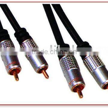 Audio Cable,2RCA Plugs to 2RCA Plugs,Assembled Aluminum Shell