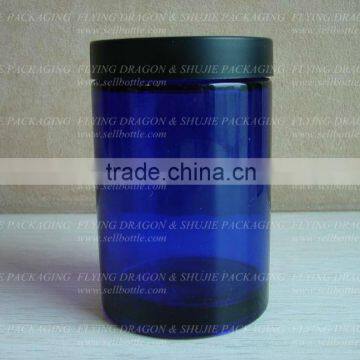 200ML BLUE cream glass jar with plastic lid, cream jar, cosmetic glass jar