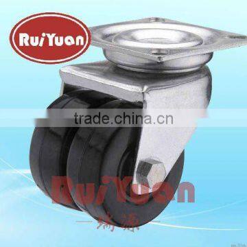 Hard rubber swivel Dual Wheel