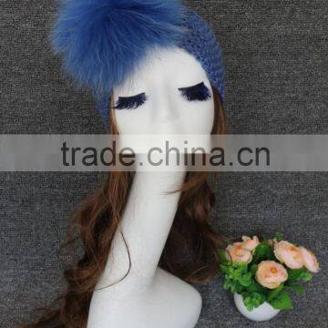 New style girls hair accessories raccoon fur pompom headband hair bands