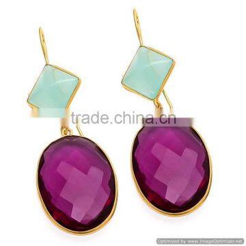 925 Sterling Silver Pink Tourmaline Hydro Earring, Wholesale Silver Jewelry