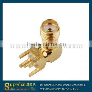 RF Connector SMA pcb thru hole Jack right angle