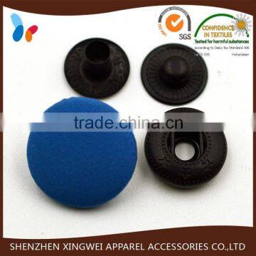 cotton covered metal spring snap button for coat