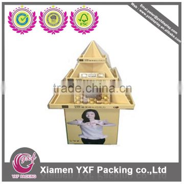 pyramid-shaped paper display stand/shelf for chocolate or snacks