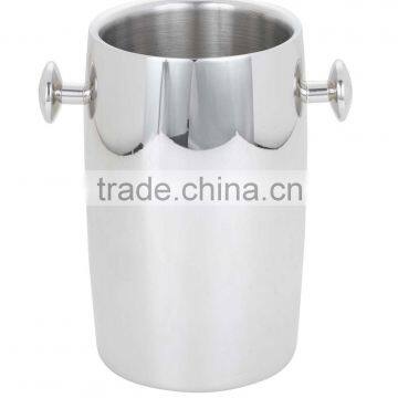 Stainless Steel Cylinder Ice Bucket with Handle