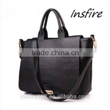 2016 Woman PU Leather Bags Black New Design Fashion Handbag photo-2