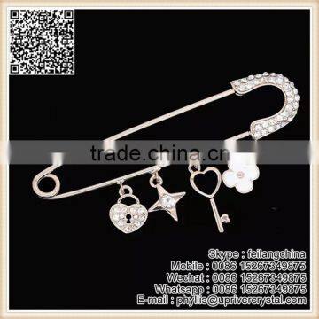 Big Ruby Crystal Brooch Fine White Diamond Brooch For Suit photo-4