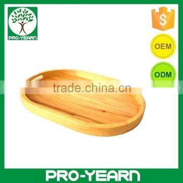 Oval Wooden Bamboo Food Serving Tray with Handles for Kitchenware Tableware and Barware for Home Restaurant and Bar