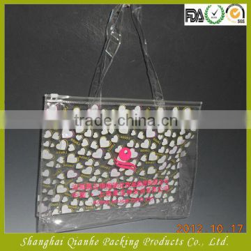 PVC plastic bag with handle,printed PVC bag package