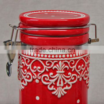 Christmas decorative ceramic canister