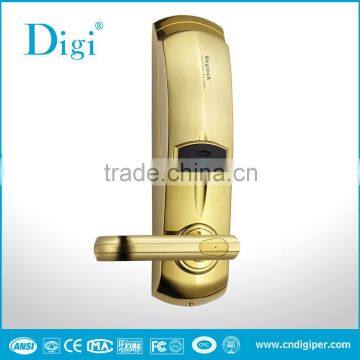 RFID PVD Gold digital security hotel lock with override key