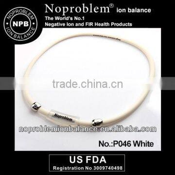 Noproblem P046 white Tourmaline Ion Balance power band fashion necklace 2015