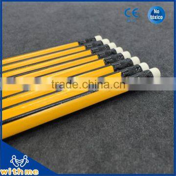 High Quality HB Triangular 7.5 Inch Wooden Striped Bar With White Rubber Lapices Pencil photo-3