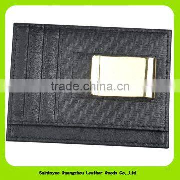 Wholesale custom PU leather money clip credit card holder 16290