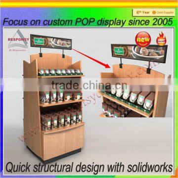 large wood chocolate display stand supermarket equipment