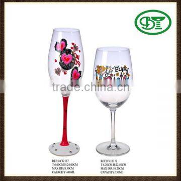 Hand painted wine glass