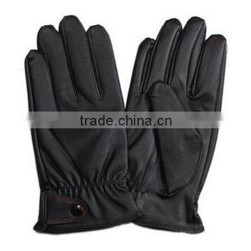 PU leathe gloves for men TR lining
