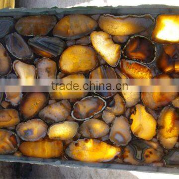 Gemstone Agate Backlit Table Top , Natural Agate Table Top