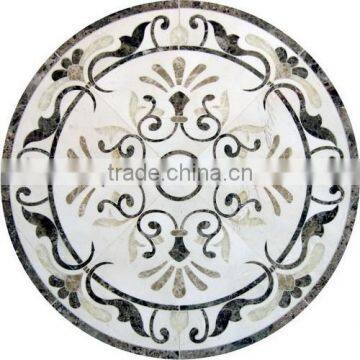 Hotel lobby ceramic waterjet medallion floor tile