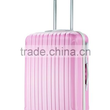 Custom striped suitcase luggage gold with big capacity