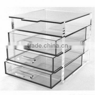 Clear acrylic material 4-layer drawer makeup acrylic organizer