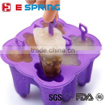 Food Grade Non-toxic 6 Silicone Ice Pop Maker Popsicle Mold