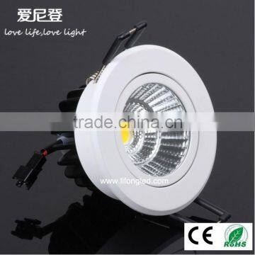 7W Led COB ceiling downlight,long lifespan cutout 68