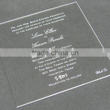 acrylic wedding invitation card