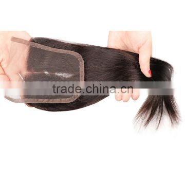 8A 3.5*4 Body Wave 3 Part Middle Free Part Lace Closure Bleached Knot Brazilian Virgin Natural Black Human Hair Top Closure