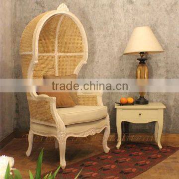 Antique Canopy Chair With Woven Cane, Callie Living Room Chairs