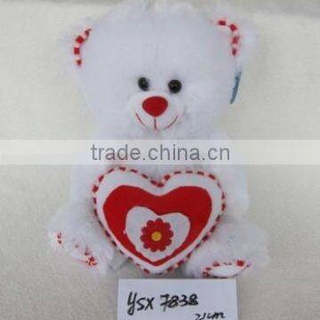 plush bear with heart / white bear / plush toys / Stuffed toy