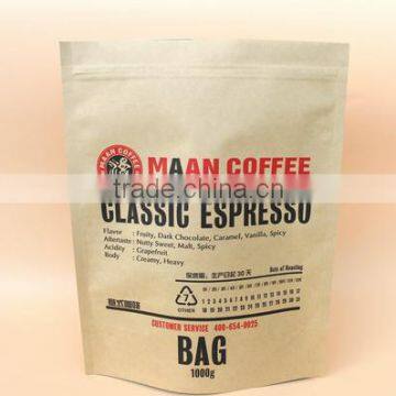 Kraft paper packing bag for coffee