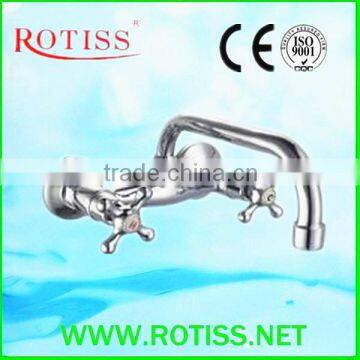 hot selling RTS8807-5U double handle mural sink mixer