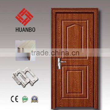 Laminated mdf pvc wood door with lock,handle