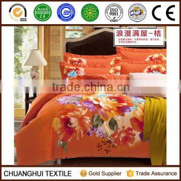 flower 3d printing microfiber fabric chinese bedding set quilt cover sheet and pillow case