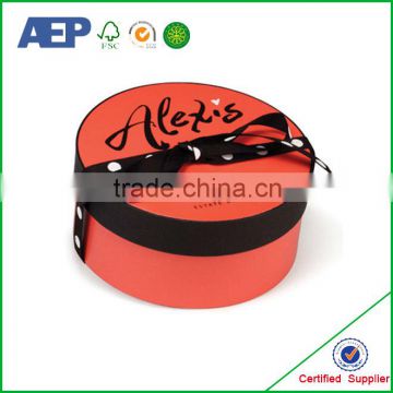 printed costom cardboard round gift box for t-shirt wholesale