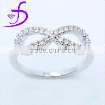 Wholesale 925 sterling silver gemstone 8 shape ring