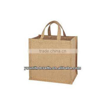 Fashionable ladies foldable shopping jute bag wholesale