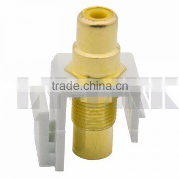Keystone RCA AV Connector With Yellow Inner Color