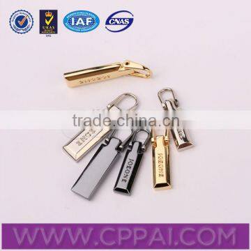 Different size gold plating zipper sliders for clothing