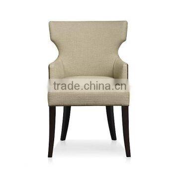 cafe furniture T shape low armrest fabric dining chair